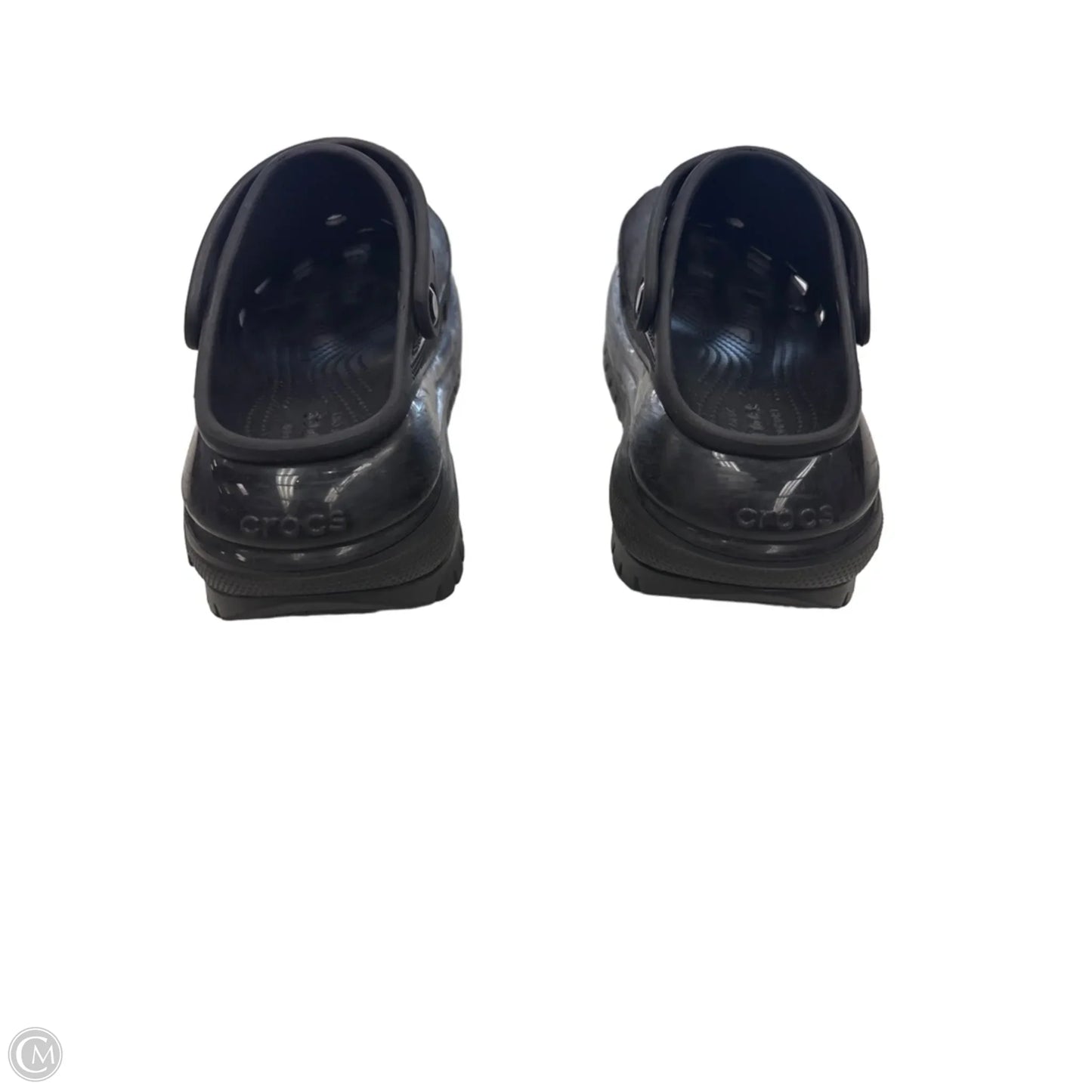Sandals Heels Platform By Crocs In Black, Size: 8