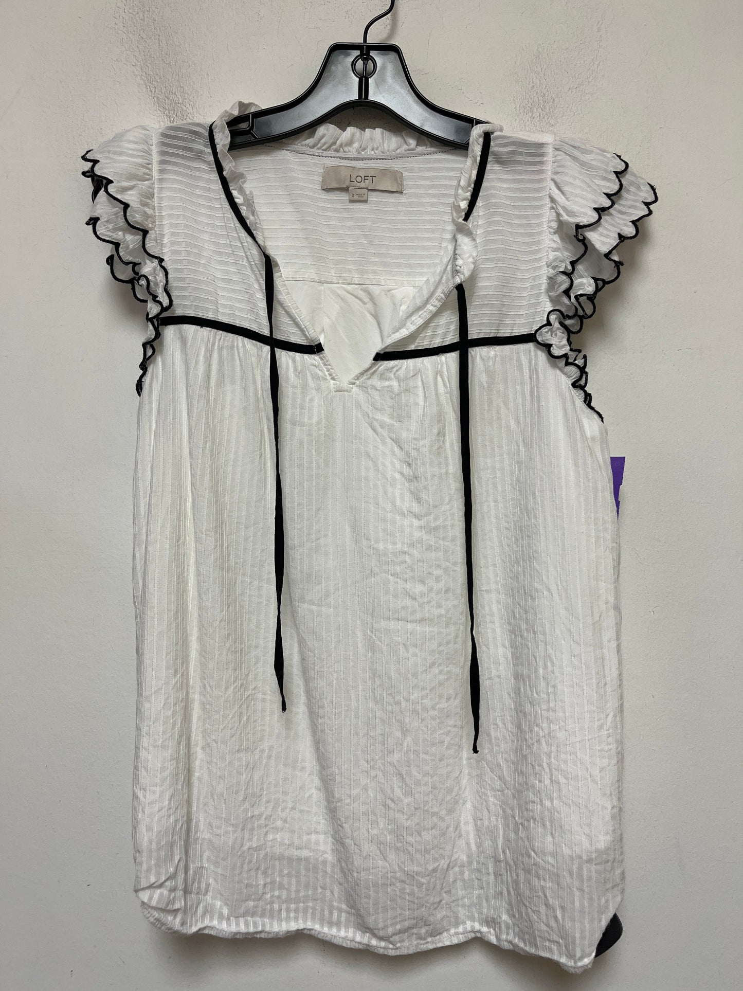 Black & White Top Short Sleeve Loft, Size S