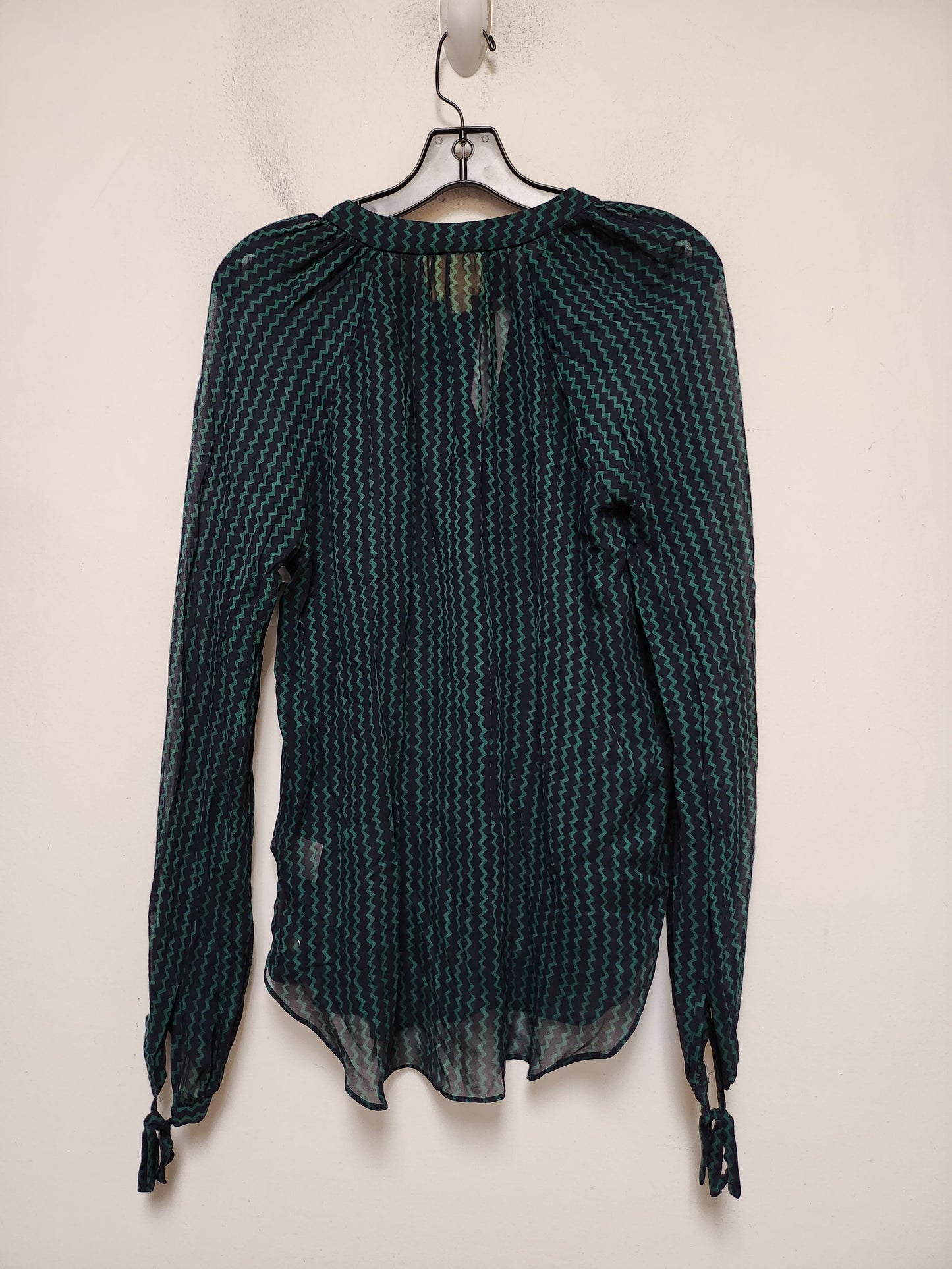 Blue & Green Top Long Sleeve Maeve, Size S