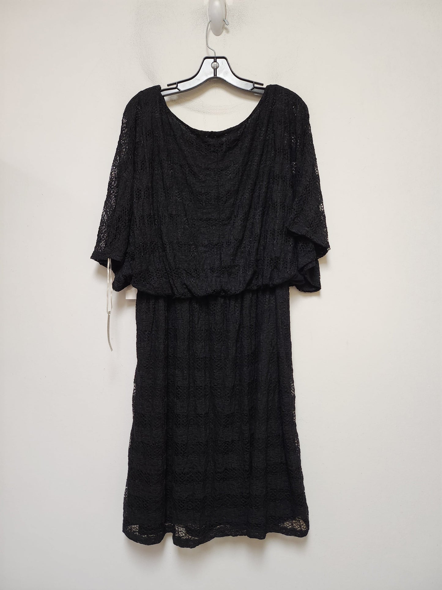 Black Dress Casual Midi Clothes Mentor, Size 3x