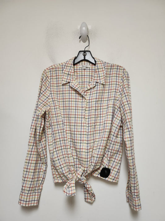Plaid Pattern Top Long Sleeve Madewell, Size M