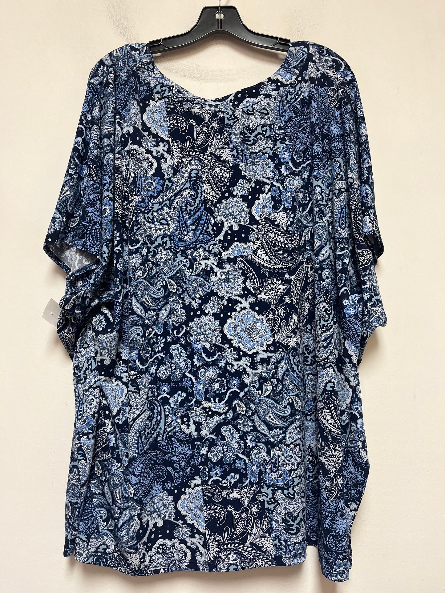 Paisley Print Top Short Sleeve Michael By Michael Kors, Size 3x