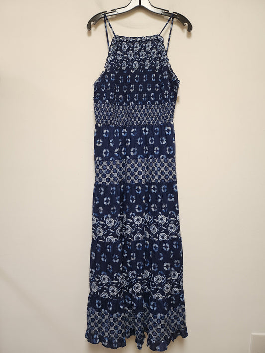 Dress Casual Maxi By Ann Taylor In Blue & White, Size: M