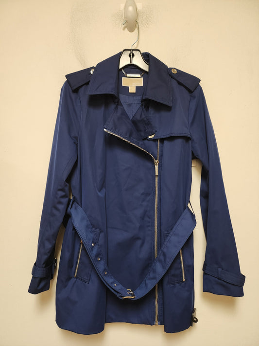 Coat Trench Coat By Michael By Michael Kors In Blue, Size: L