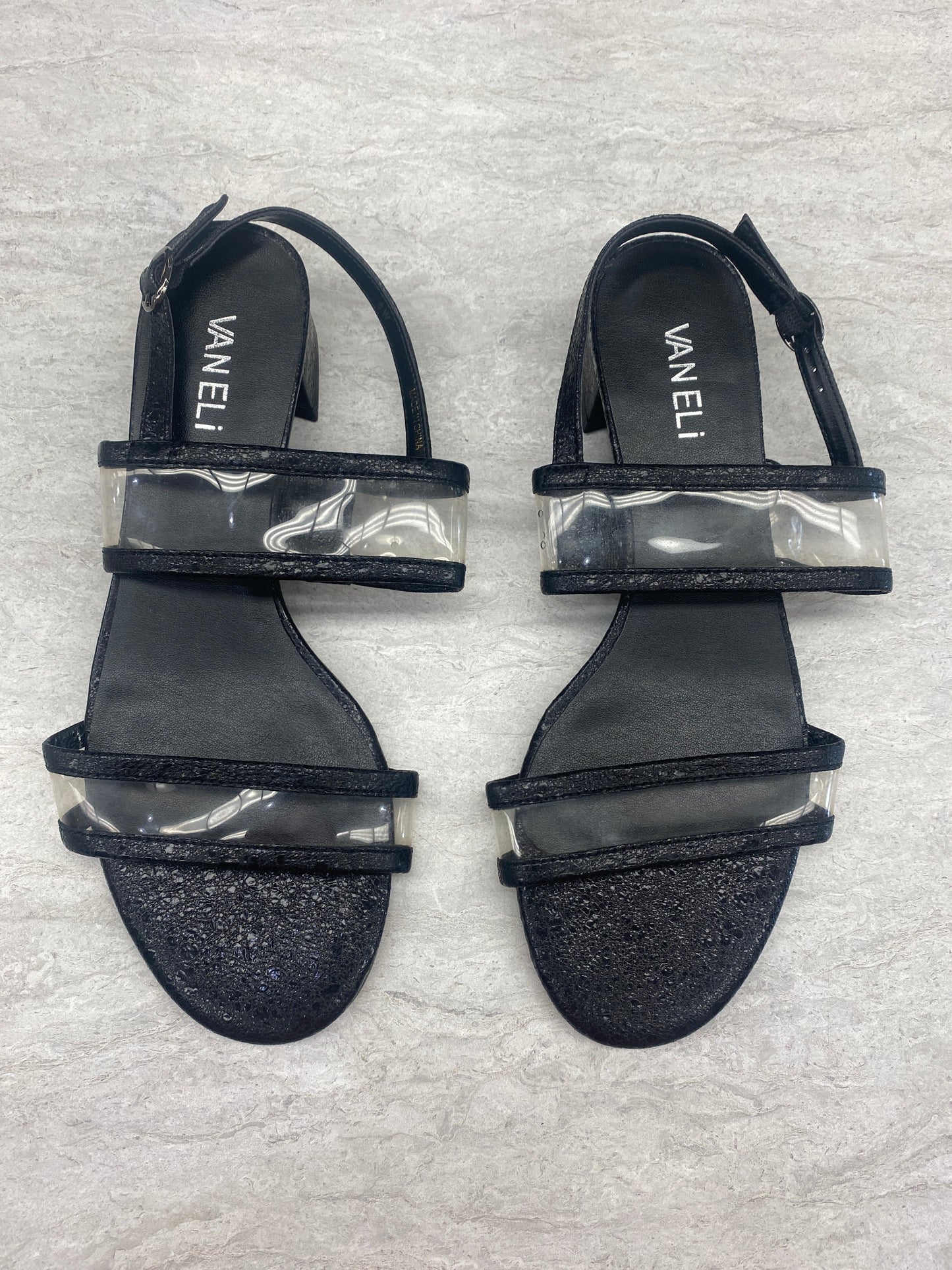 Sandals Heels Block By Vaneli In Black, Size: 8