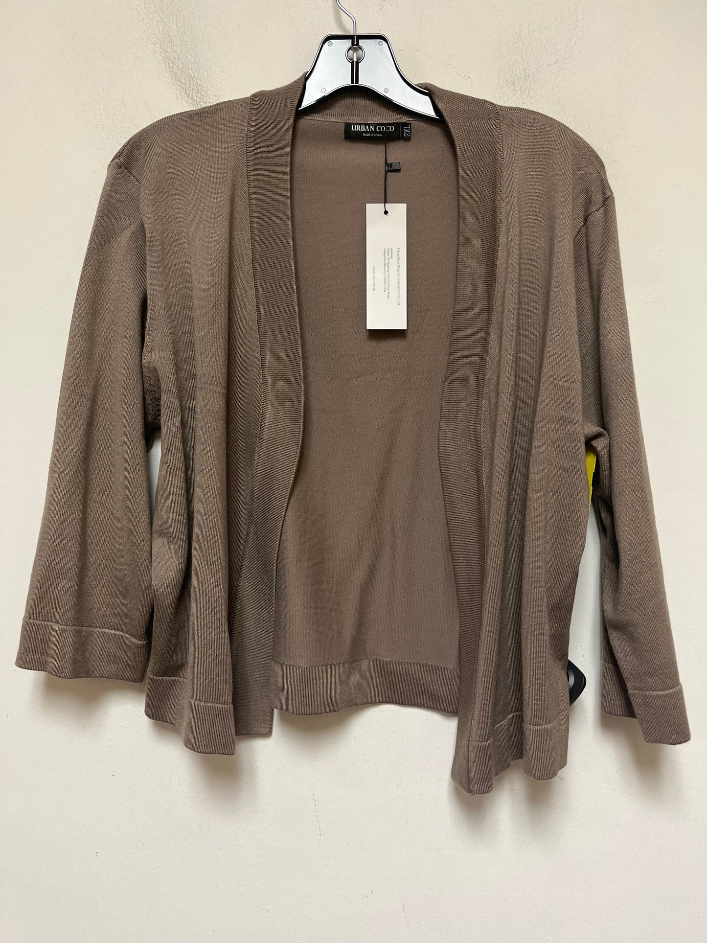 Sweater Cardigan By Clothes Mentor In Brown, Size: 2x