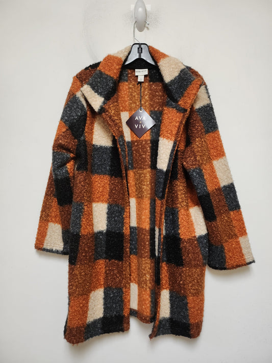 Jacket Faux Fur & Sherpa By Ava & Viv In Plaid Pattern, Size: Xl