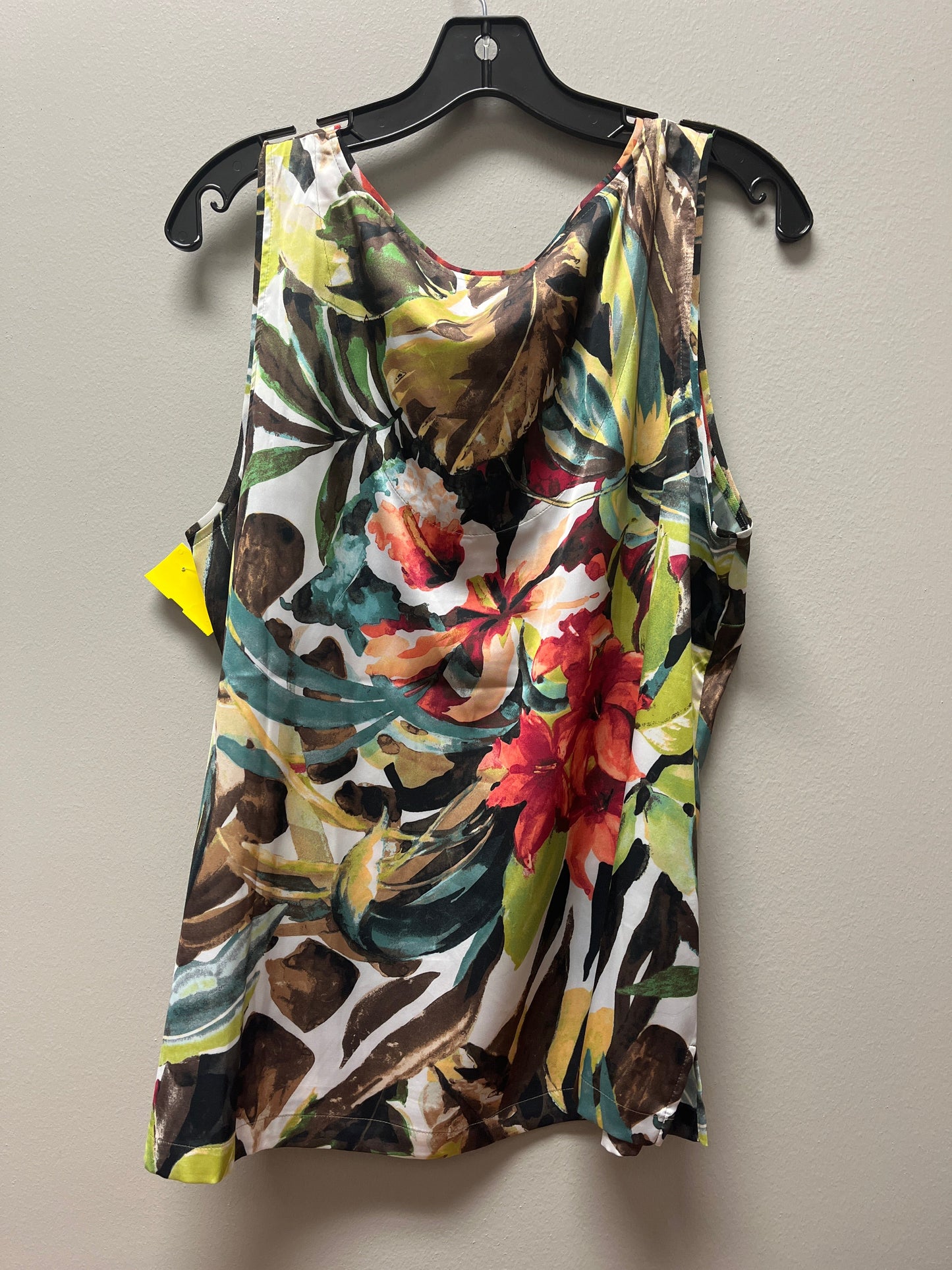 Top Sleeveless By Chicos In Tropical Print, Size: L