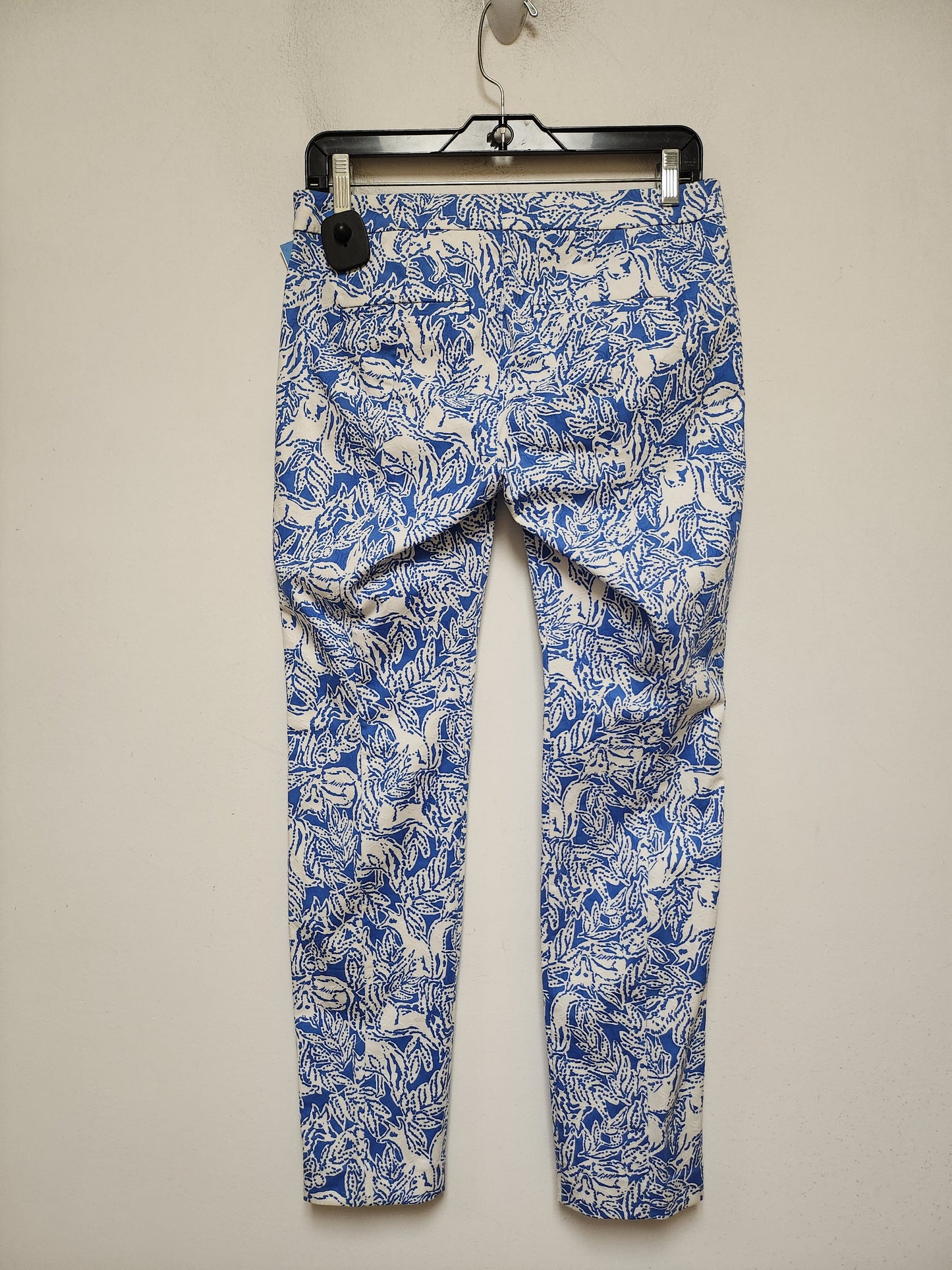 Pants Designer By Lilly Pulitzer In Blue & White, Size: 4