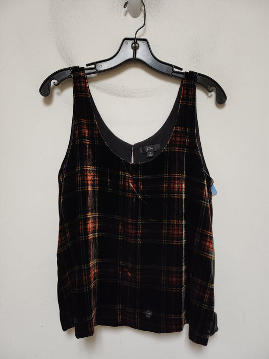 Top Sleeveless By J. Crew In Plaid Pattern, Size: S