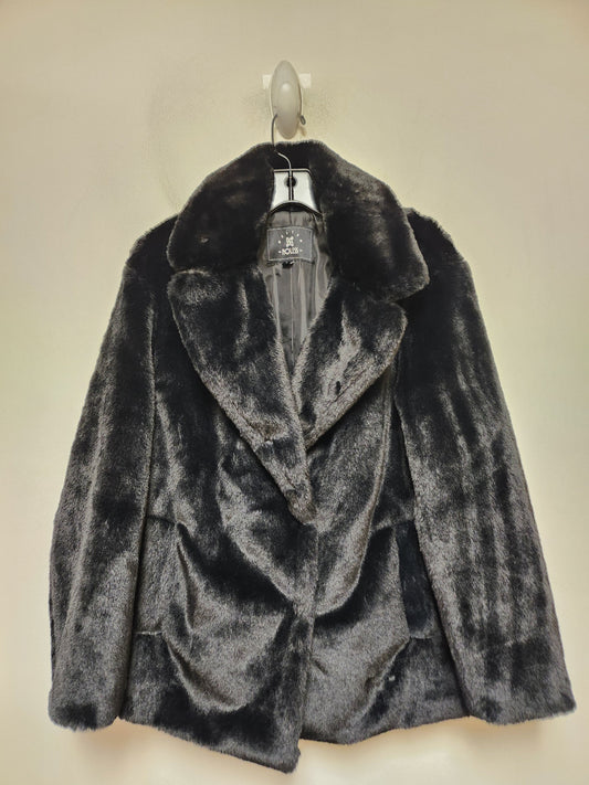 Jacket Faux Fur & Sherpa By Clothes Mentor In Black, Size: M