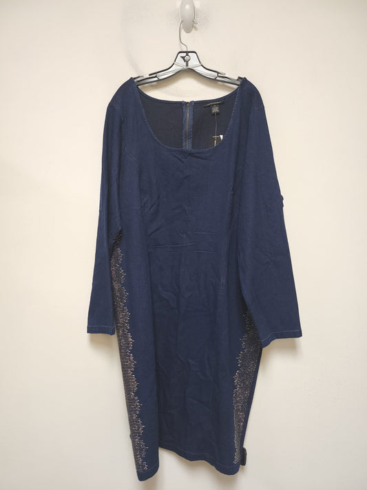 Dress Casual Midi By Ashley Stewart In Blue Denim, Size: 2x