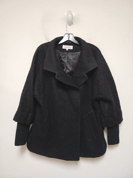 Coat Peacoat By Calvin Klein In Black, Size: S