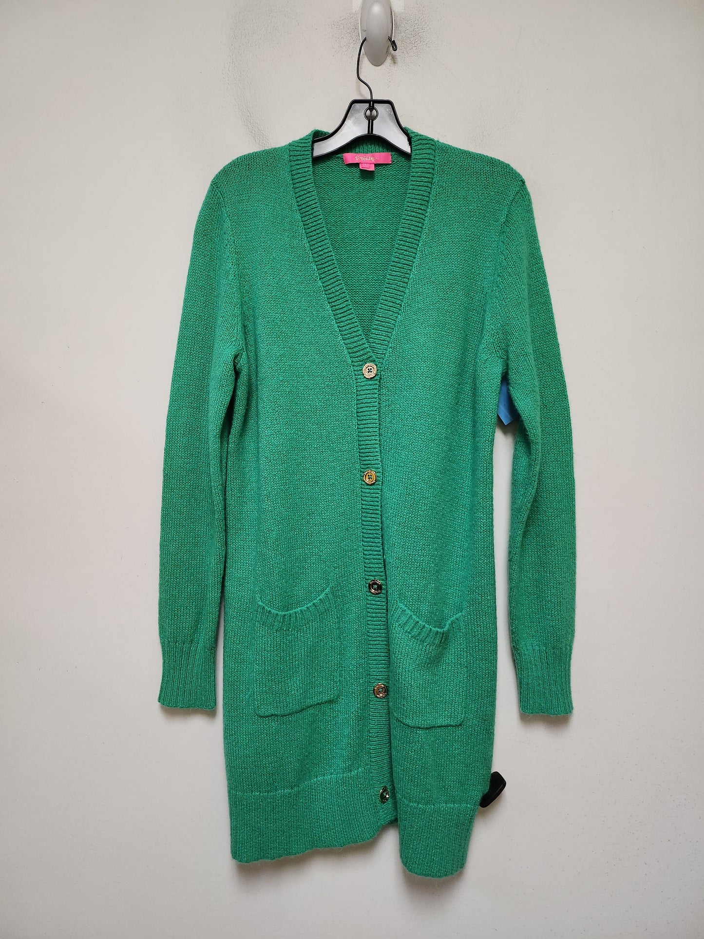 Sweater Cardigan Designer By Lilly Pulitzer In Green, Size: L