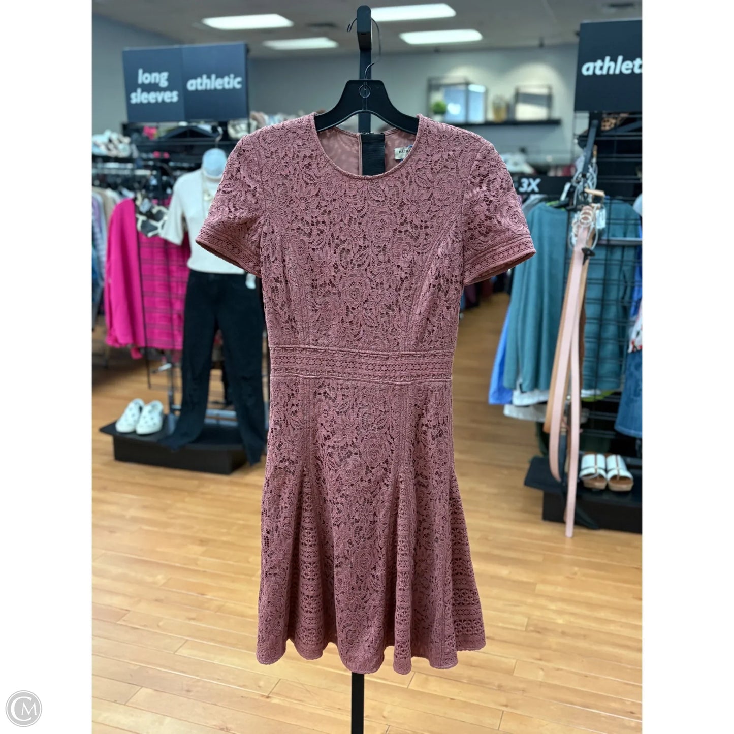 Dress Luxury Designer By Burberry In Mauve, Size: 2