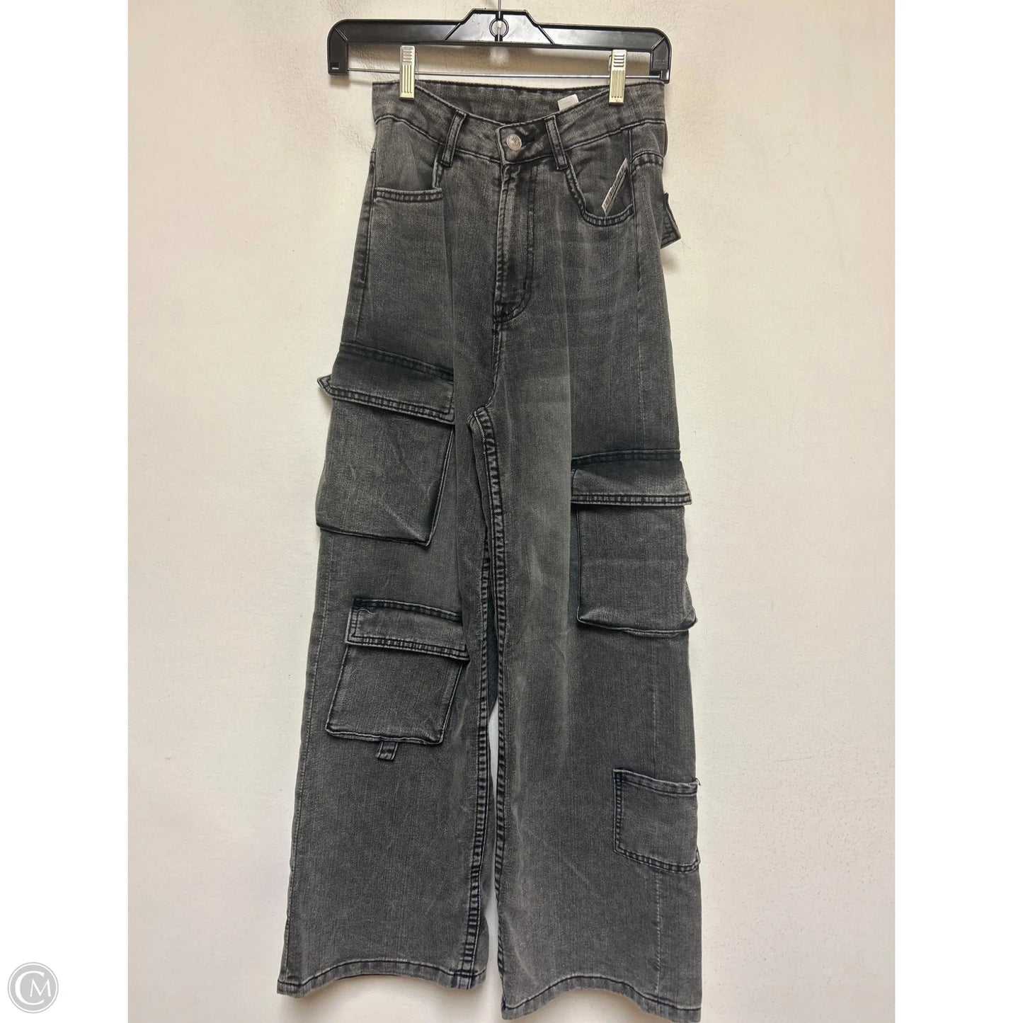 Jeans Wide Leg By Divided In Grey Denim, Size: 0