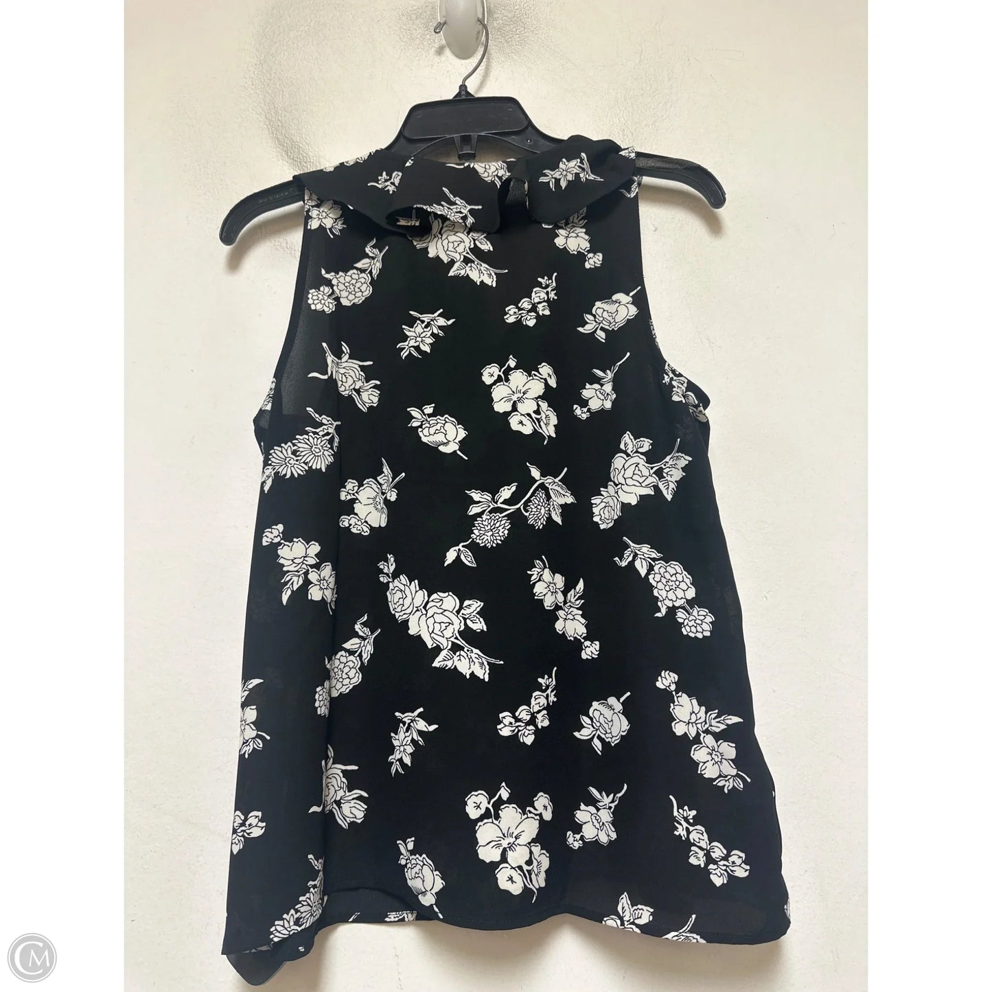 Top Sleeveless By Loft In Black & White, Size: S
