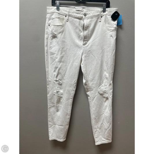 Jeans Skinny By Abercrombie And Fitch In White Denim, Size: 16