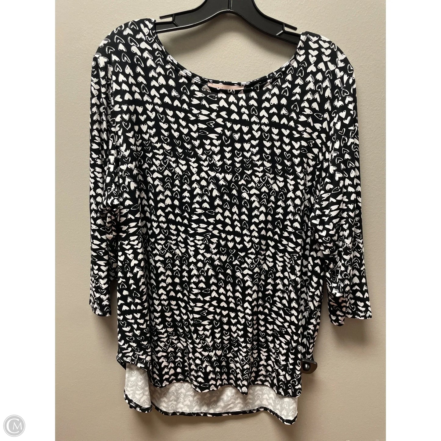 Top Short Sleeve By Philosophy In Black & White, Size: Xl