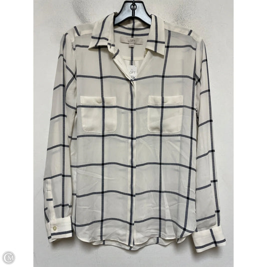 Top Long Sleeve By Loft In Plaid Pattern, Size: Xs