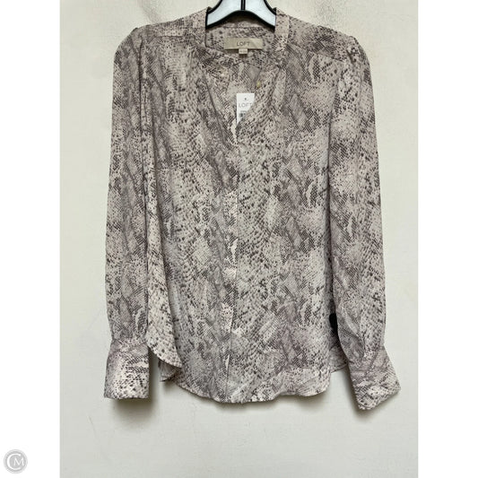 Top Long Sleeve By Loft In Snakeskin Print, Size: Xxs