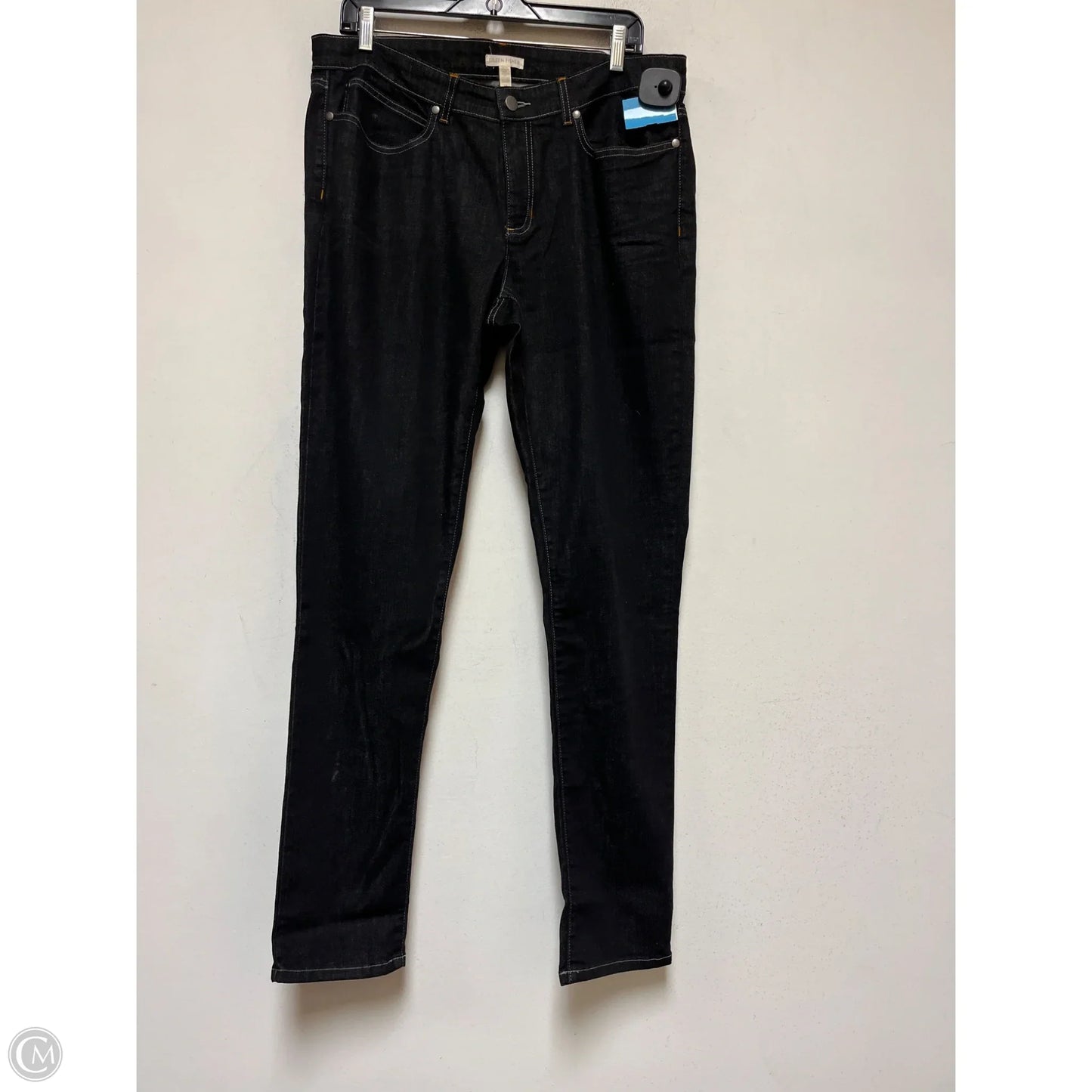 Jeans Straight By Eileen Fisher In Black Denim, Size: 14