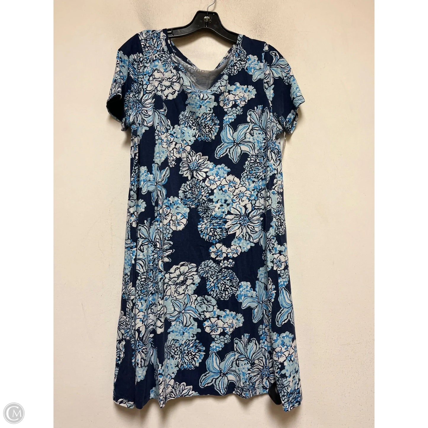 Dress Designer By Lilly Pulitzer In Blue & White, Size: L