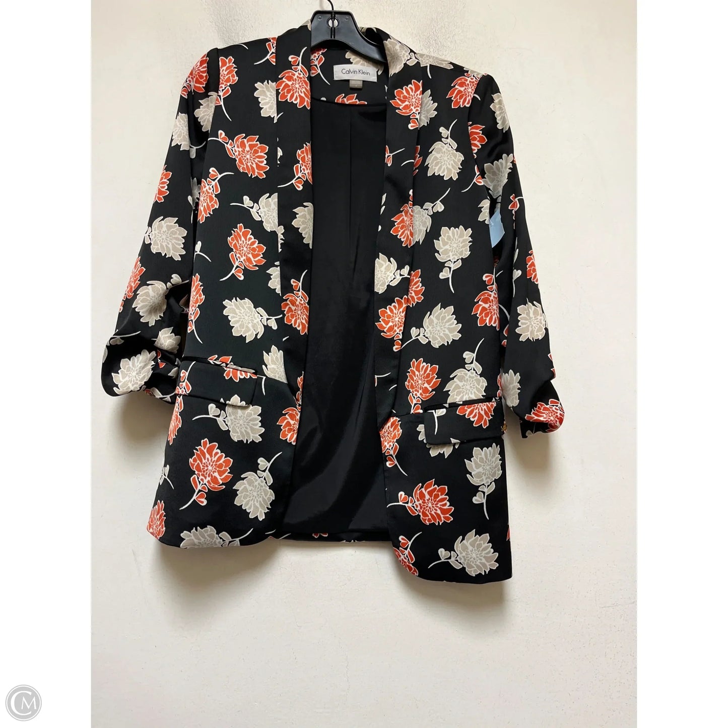 Blazer By Calvin Klein In Floral Print, Size: S