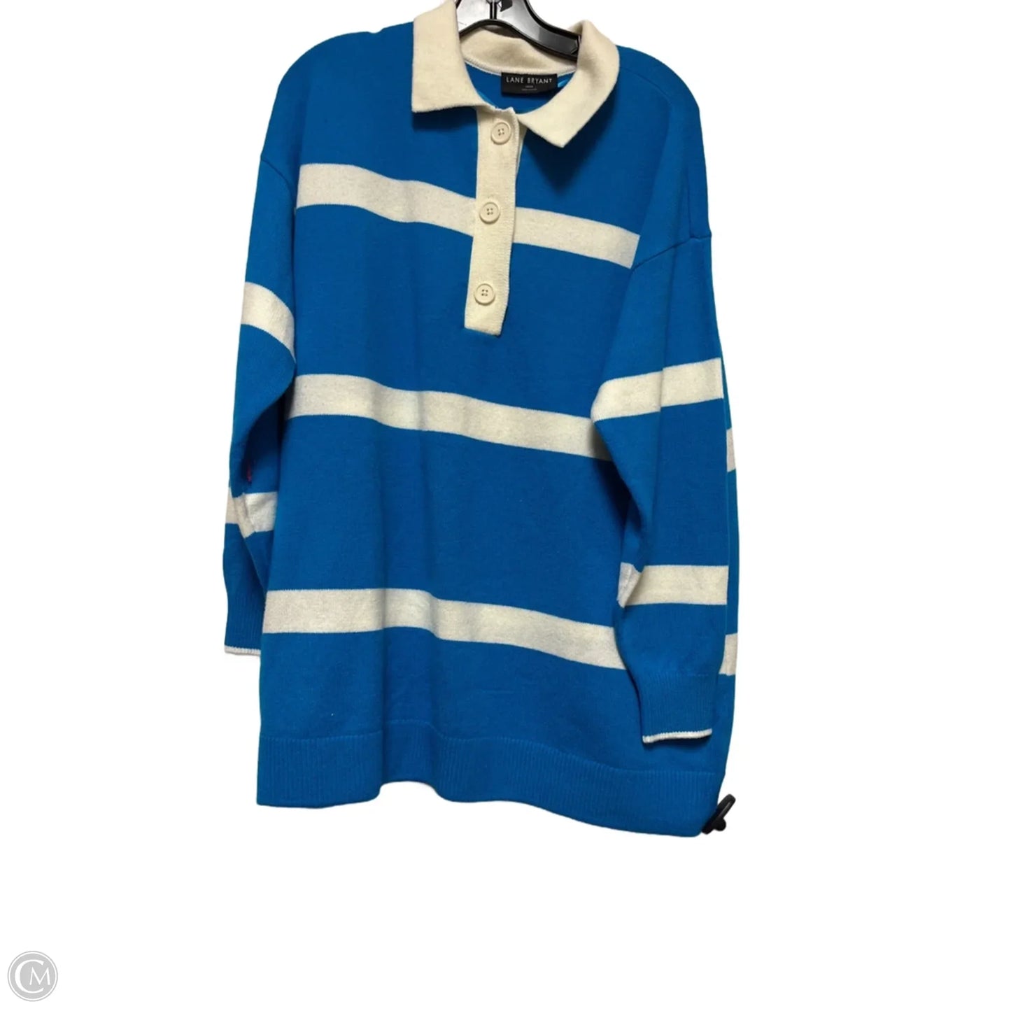 Sweater By Lane Bryant In Blue & White, Size: Xl