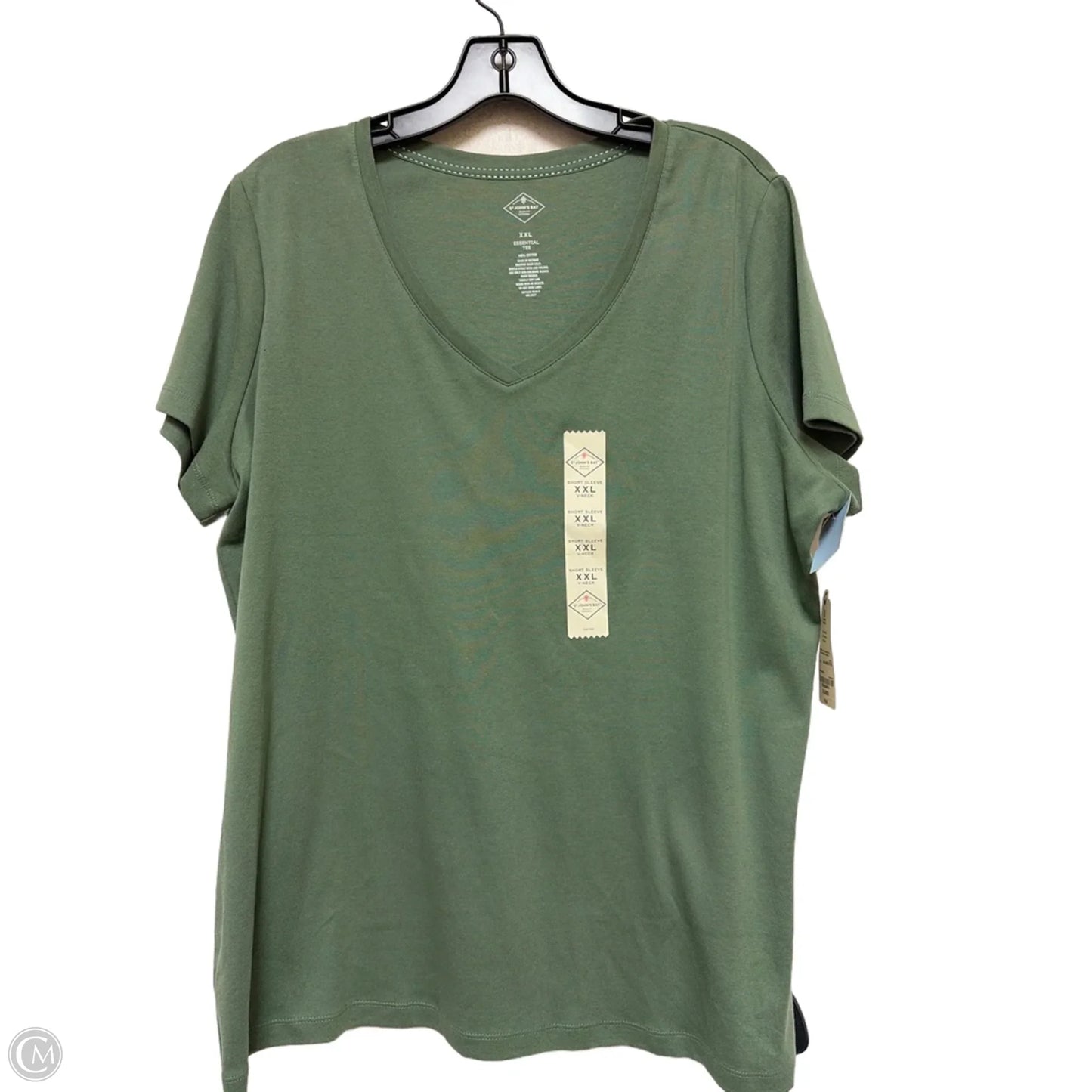 Top Short Sleeve Basic By St Johns Bay In Green, Size: 2x