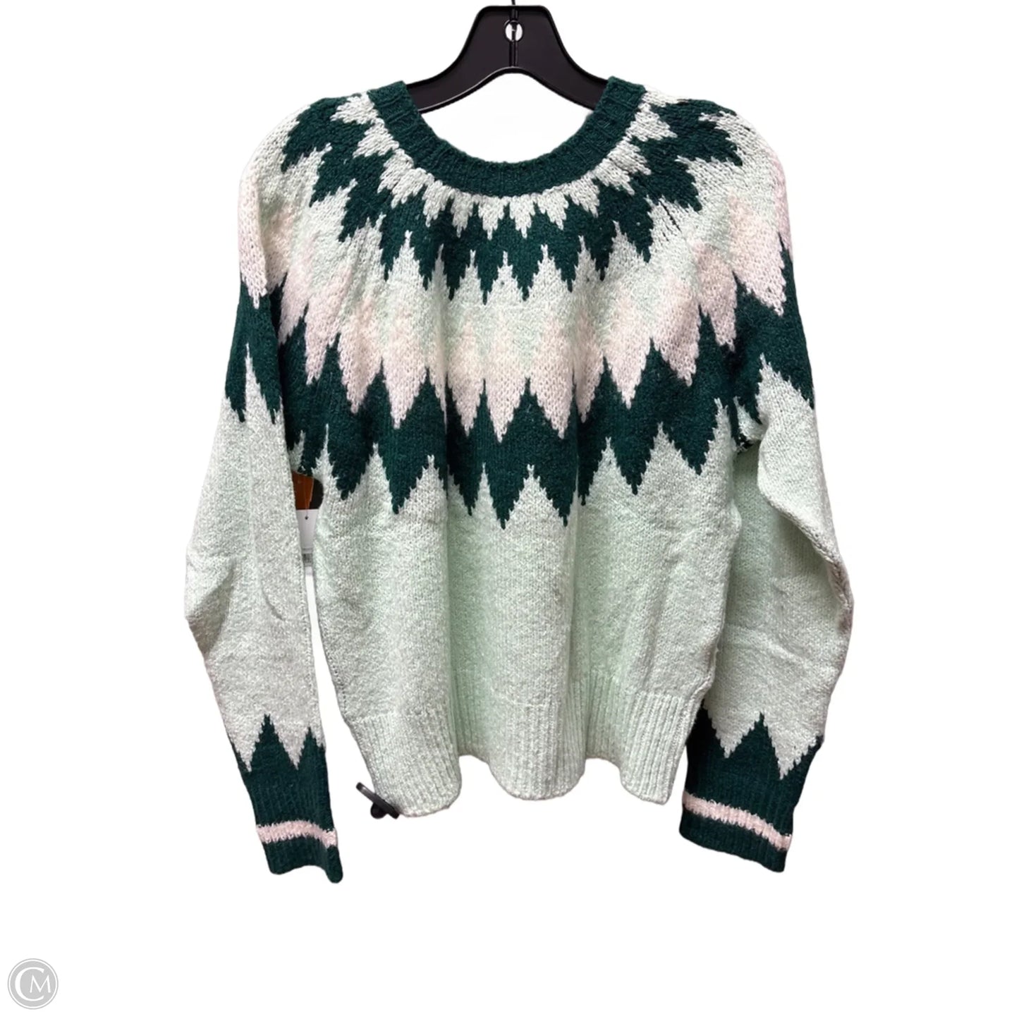 Sweater By Bp In Cream & Green, Size: M