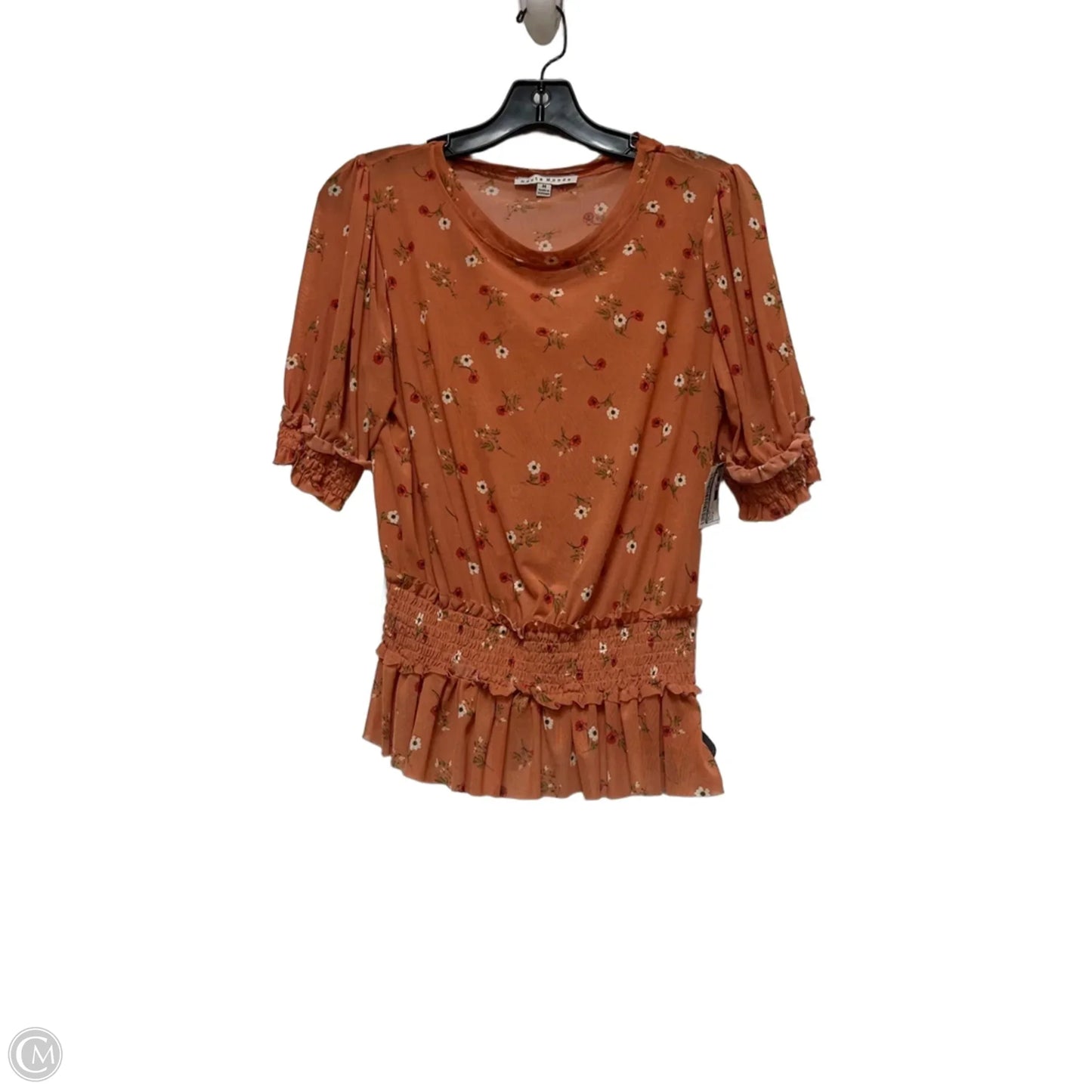 Top Short Sleeve By Haute Monde In Floral Print, Size: M