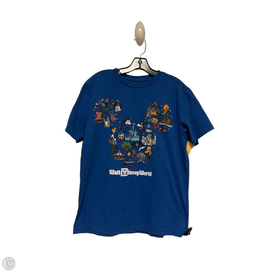 Top Short Sleeve By Disney Store In Blue, Size: L