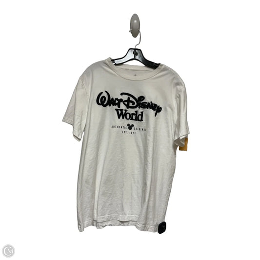 Top Short Sleeve By Disney Store In White, Size: L