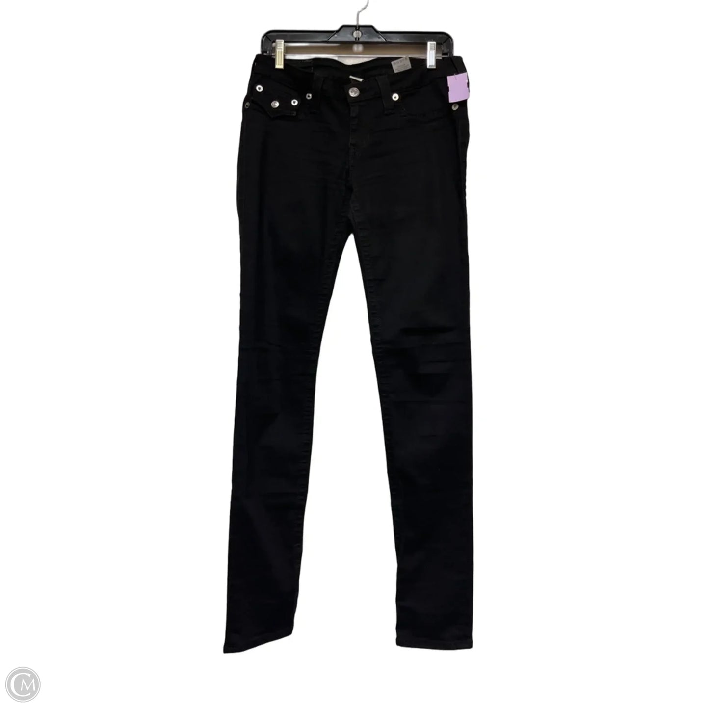 Jeans Skinny By True Religion In Black Denim, Size: 8