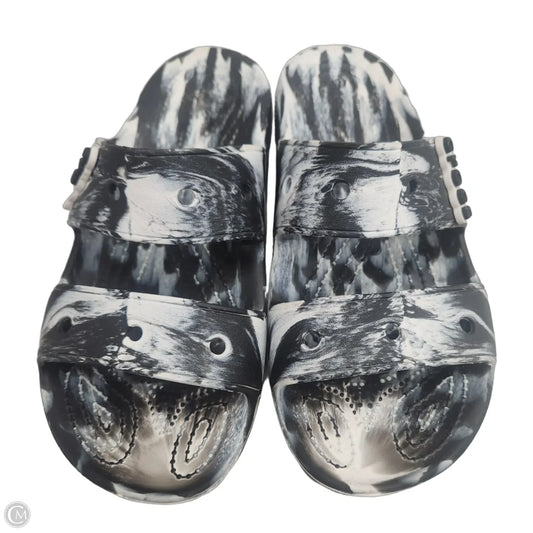Sandals Flats By Crocs In Tie Dye Print, Size: 8