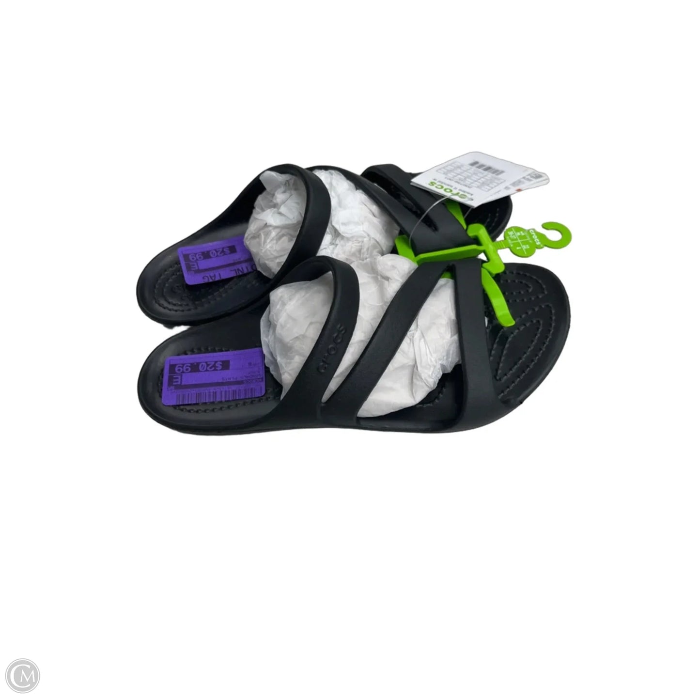 Sandals Flats By Crocs In Black, Size: 6