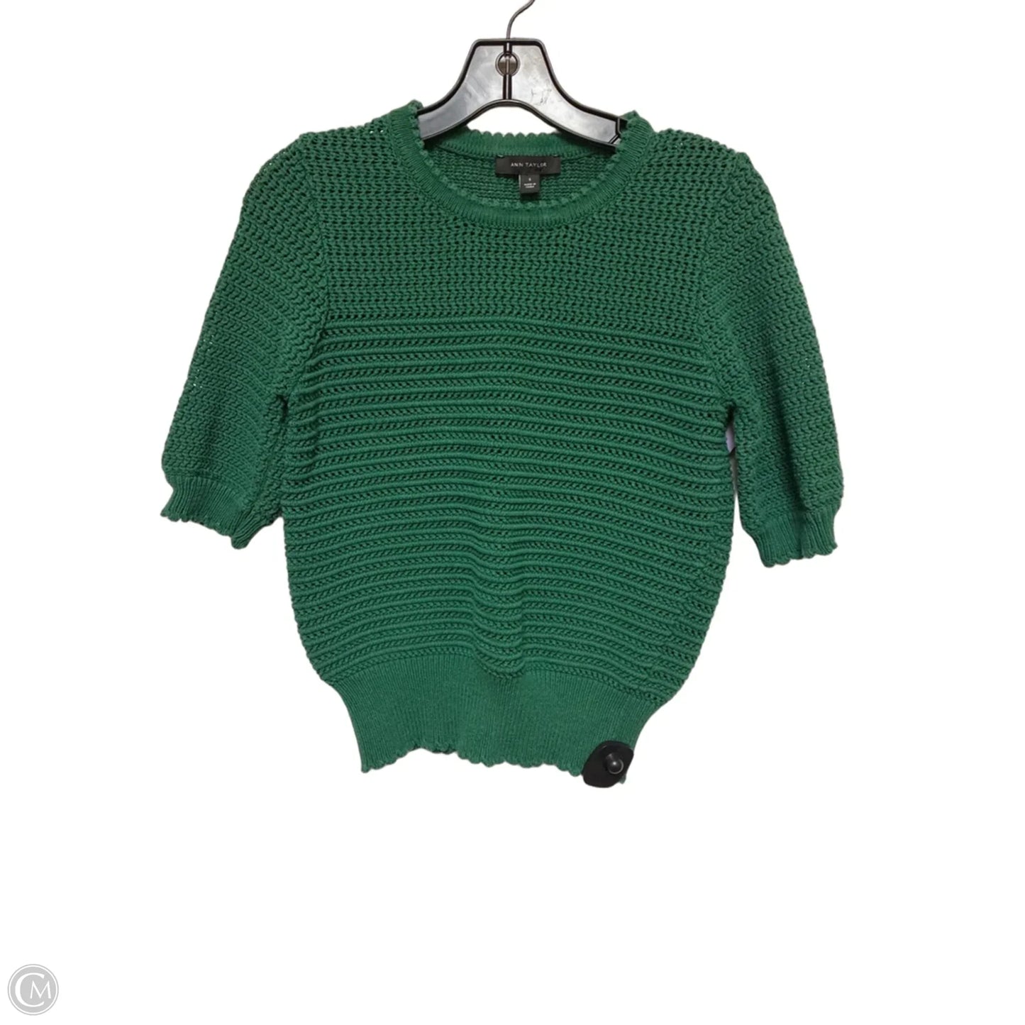 Sweater Short Sleeve By Ann Taylor In Green, Size: S