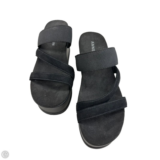 Sandals Heels Wedge By Anne Klein In Black, Size: 6.5
