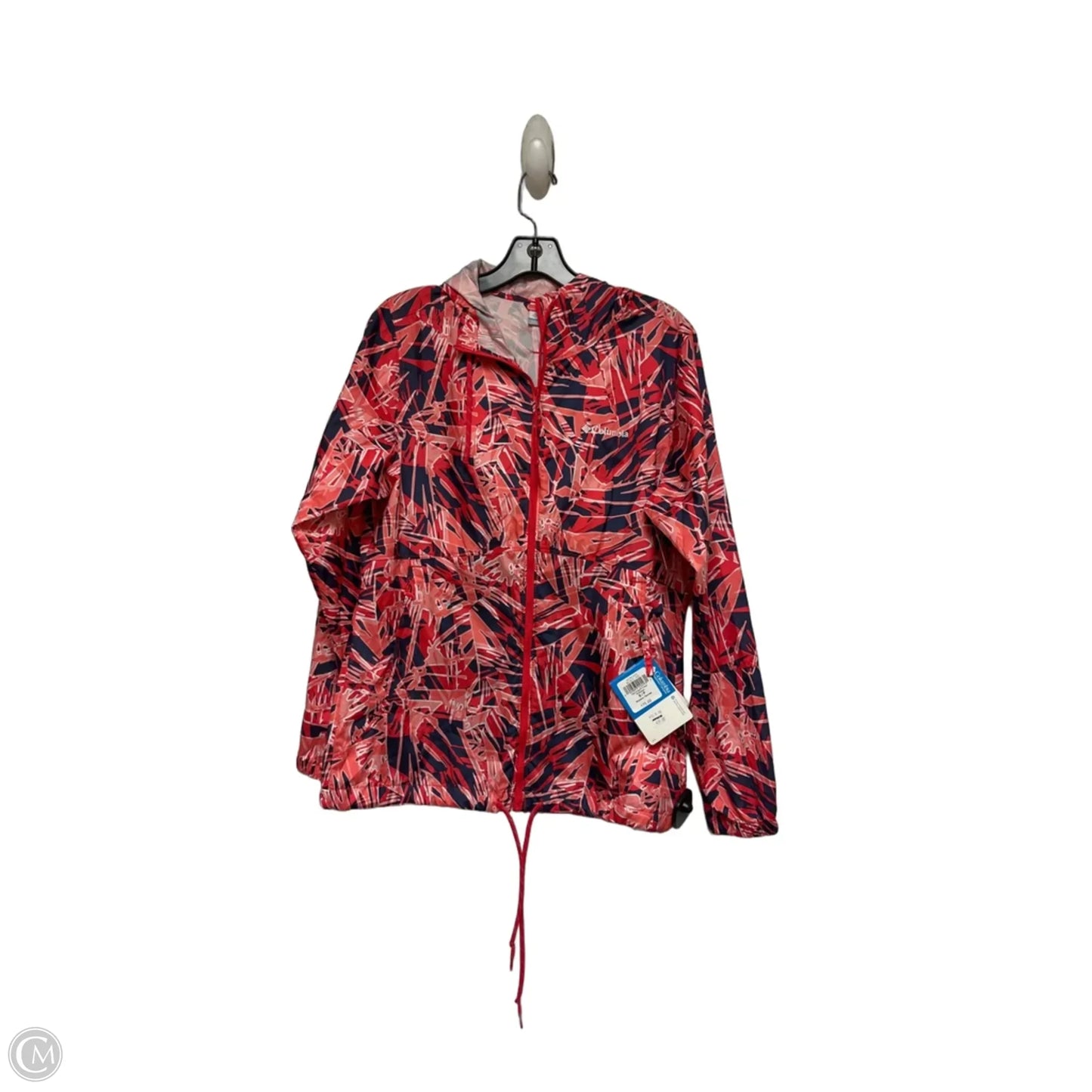 Jacket Windbreaker By Columbia In Blue & Red, Size: S