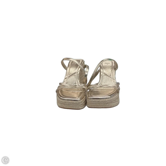 Sandals Heels Wedge By Zara In Gold, Size: 8.5