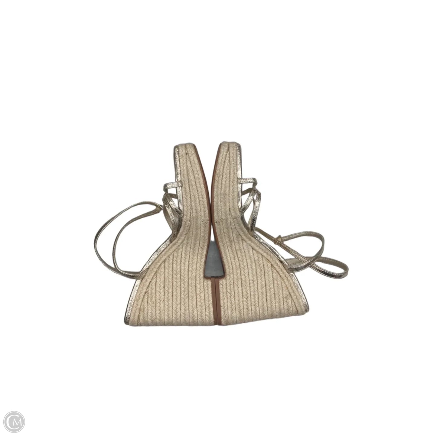 Sandals Heels Wedge By Zara In Gold, Size: 8.5