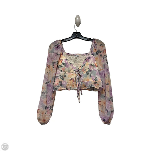 Top Long Sleeve By Clothes Mentor In Floral Print, Size: L