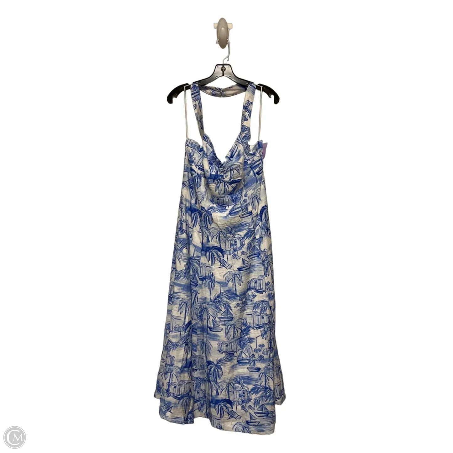 Dress Casual Midi By Fashion Nova In Blue & White, Size: Xl