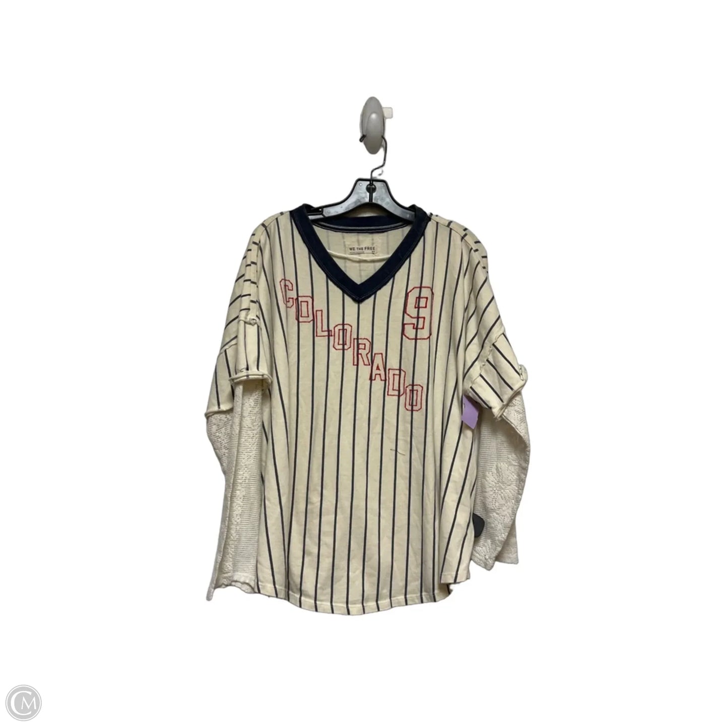 Top Long Sleeve By We The Free In Blue & Cream, Size: S