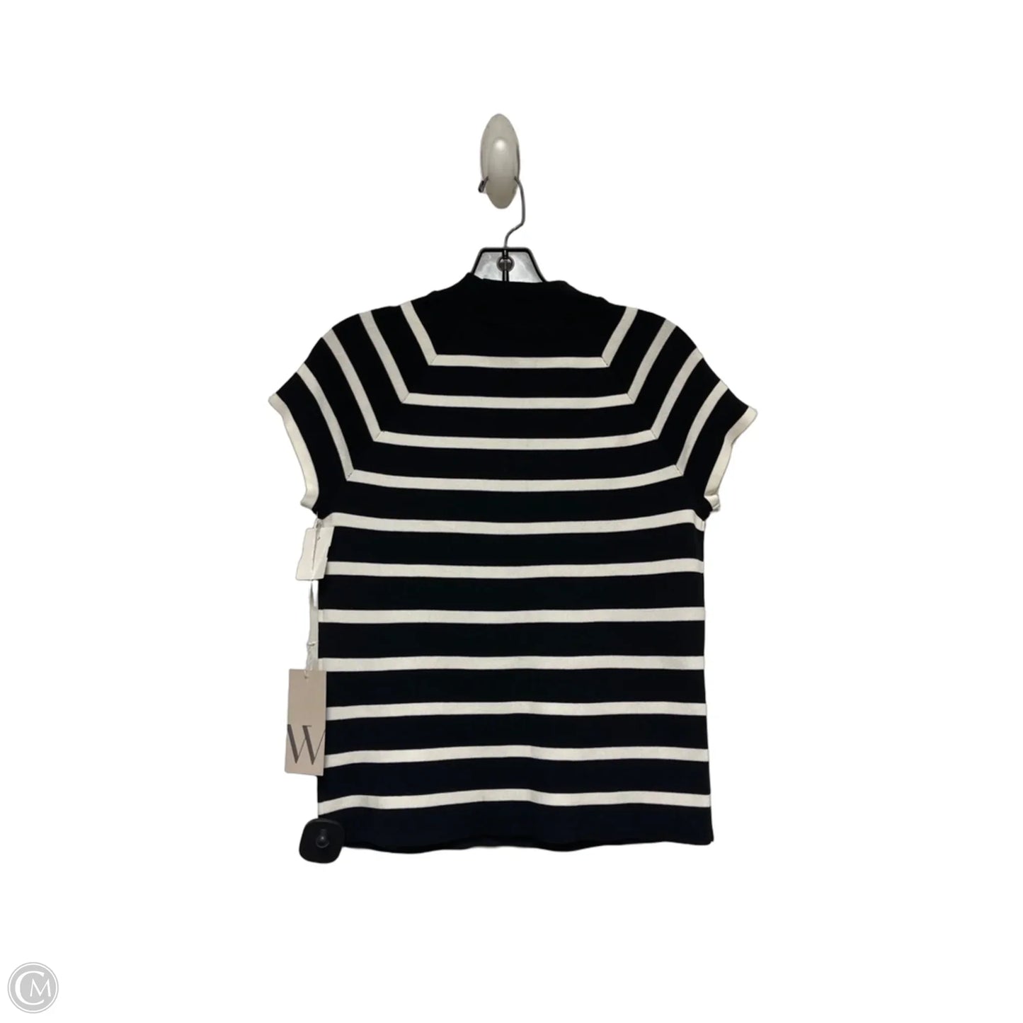 Top Short Sleeve By Worthington In Striped Pattern, Size: M