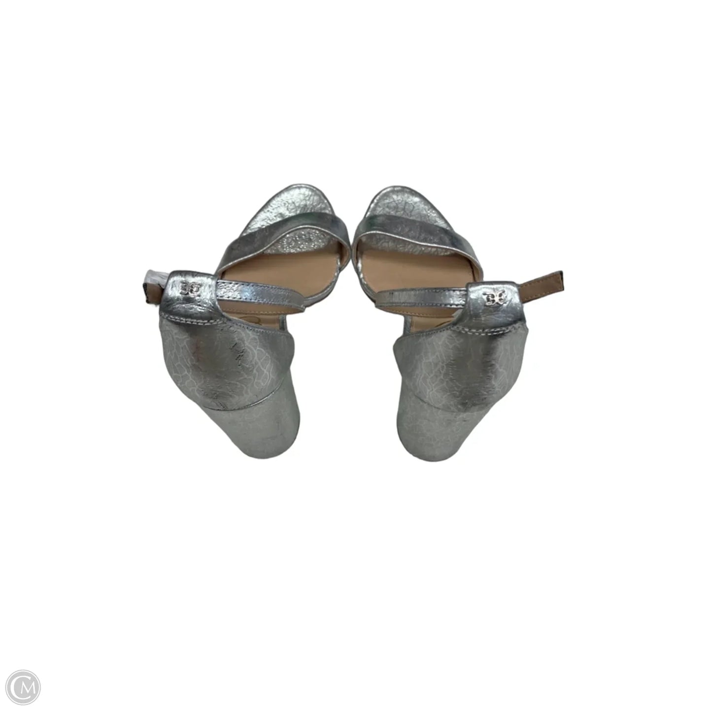 Sandals Heels Block By Sam Edelman In Silver, Size: 9.5