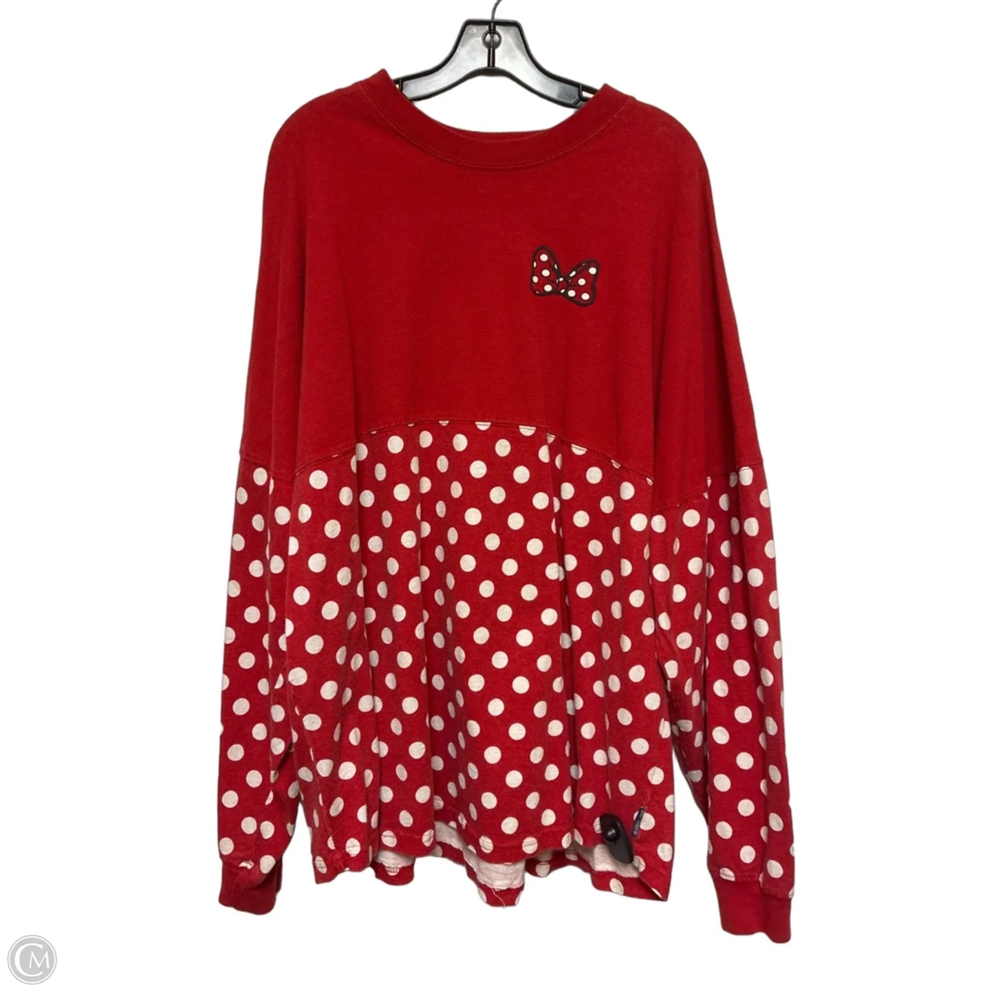Top Long Sleeve By Disney Store In Red & White, Size: 2x