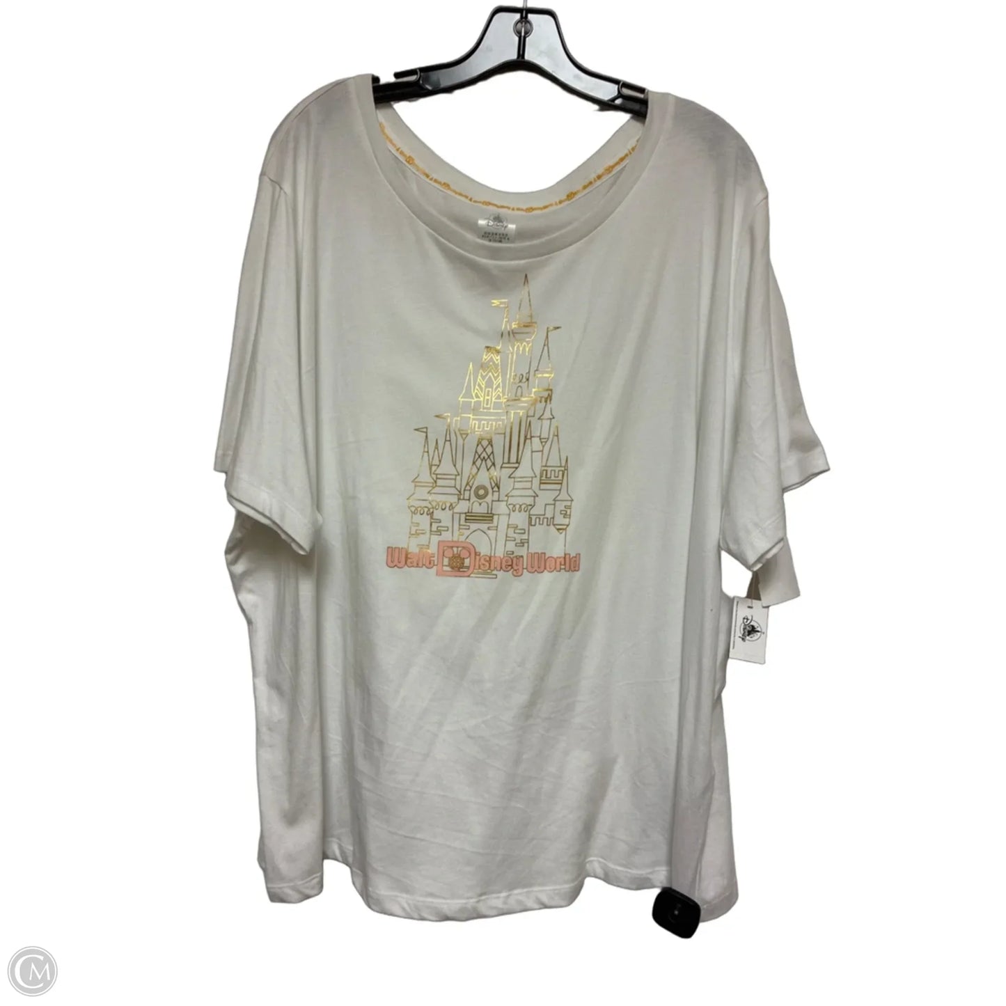 Top Short Sleeve Basic By Disney Store In Gold & White, Size: 3x