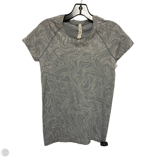 Athletic Top Short Sleeve By Lululemon In Grey, Size: 6
